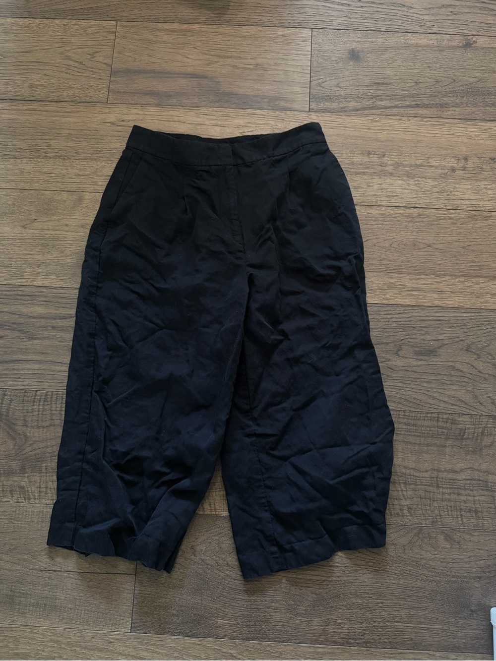 Ann Taylor Black Wide-Leg Chinos